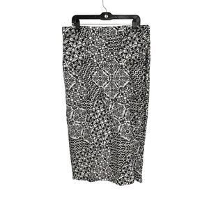 NWT Ripskirt Wrap Skirt Length 4 Sweet Feet Black White Mosaic Size XL